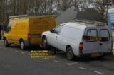 Cailburn Ford escort van towing dolly A71 near Bourges France fevrier february 2008 copyright free photo royalty free photo