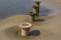 stumps of columns of brunlees Wampool viaduct solway junction railway cumbria april 2008 avril copyright free photo royalty free photo