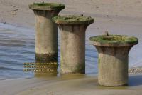 cold shut on cylinder stumps of columns of brunlees Wampool viaduct solway junction railway cumbria april 2008 avril copyright free photo royalty free photo