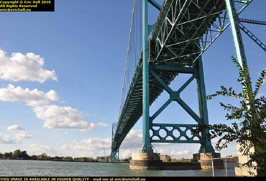 ambassador bridge windsor ontario canada detroit michigan usa