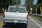 metallic bridge single track traffic lights st lawrence batiscan quebec canada august september october 2013