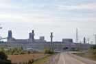 baie comeau alcan aluminum refinery highway 138 st lawrence river north shore quebec canada october octobre 2016