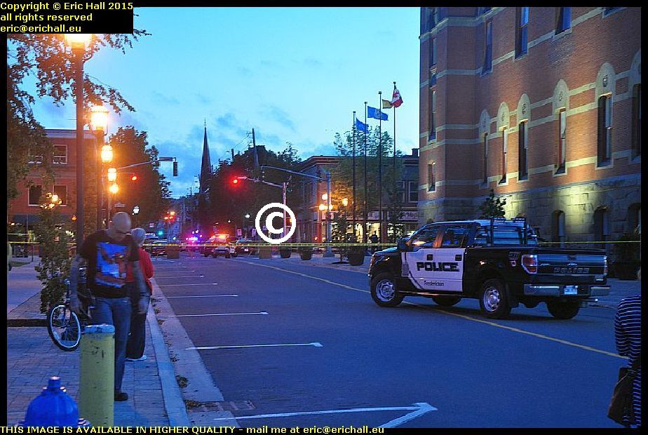 canada new brunswick fredericton police blocking road suspicious package bomb harvest jazz and blues festival September 2015