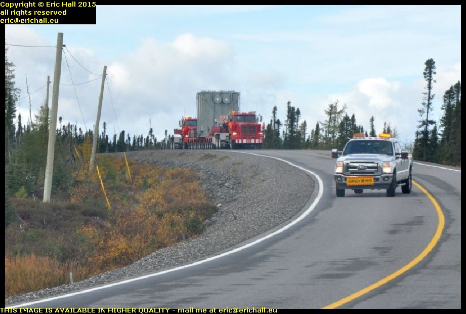 double load twin tractor units trans labrador highway canada