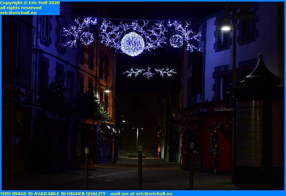 night christmas lights rue st sauver granville manche normandy france eric hall