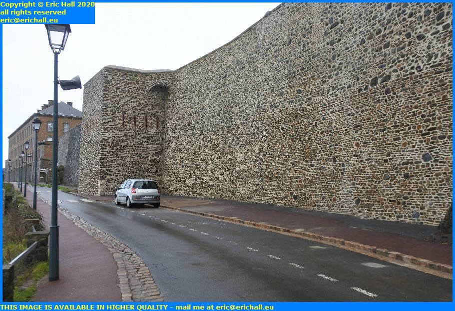 repaired medieval city Boulevard des 2E et 202E de Ligne walls granville manche normandy france eric hall