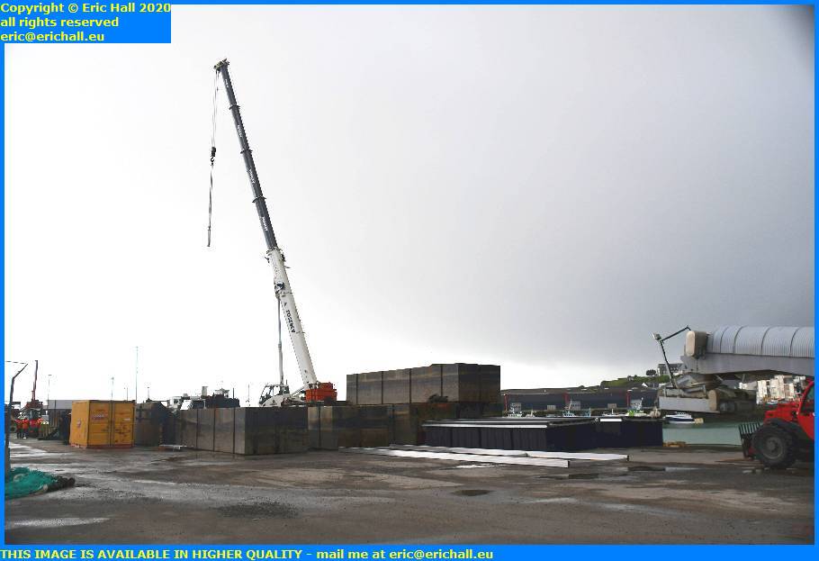 heavy crane pontoon port de granville harbour manche normandy france eric hall