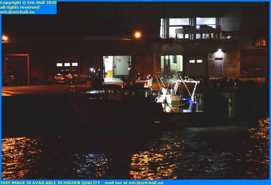 trawler unloadind fish port de granville harbour manche normandy france eric hall