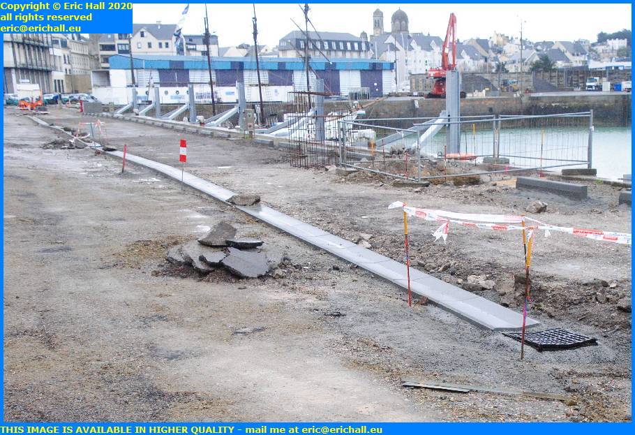 concrete drainage channels parking rue du port de granville harbour manche normandy france eric hall