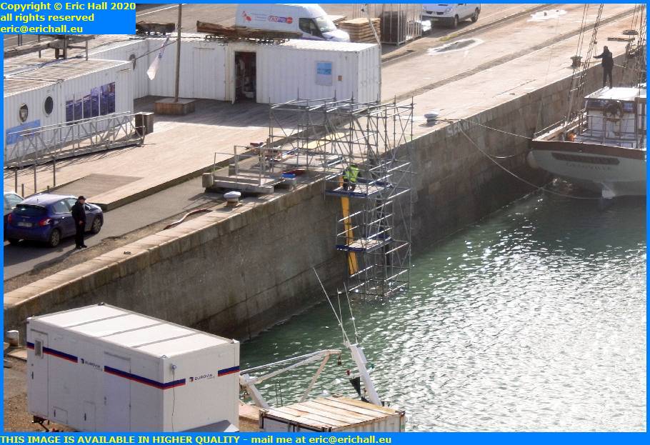 scaffolding port de granville harbour manche normandy france eric hall