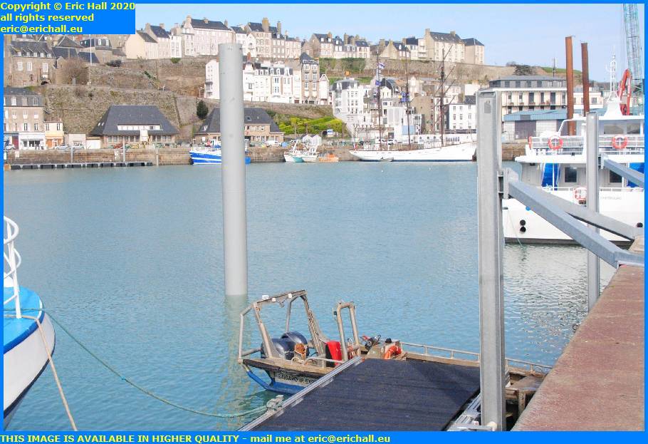floating pontoon support pillar port de granville harbour  manche normandy france eric hall
