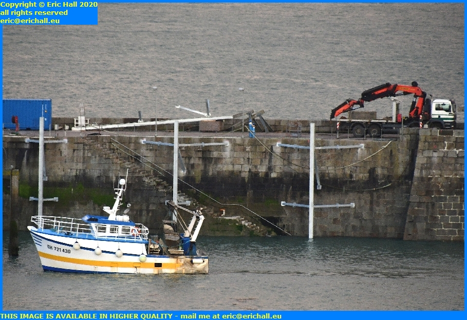new floating pontoon supports ferry terminal port de granville harbour manche normandy france eric hall