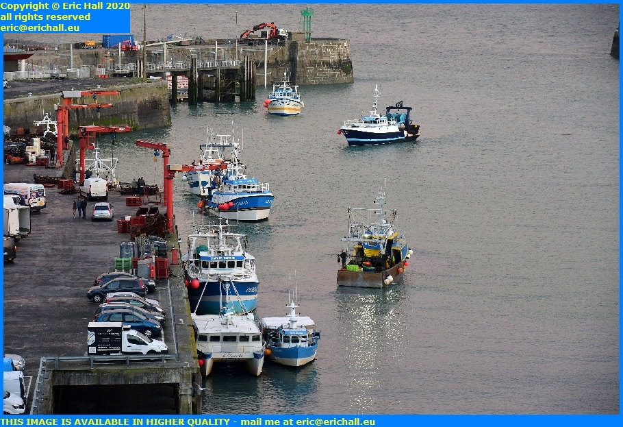trawlers fishing boats fish processing plant port de granville harbour manche normandy france eric hall
