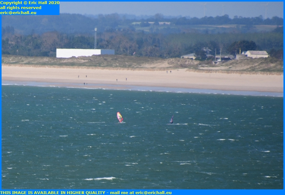 windsurfer people on beach donville les bains granville manche normandy france eric hall