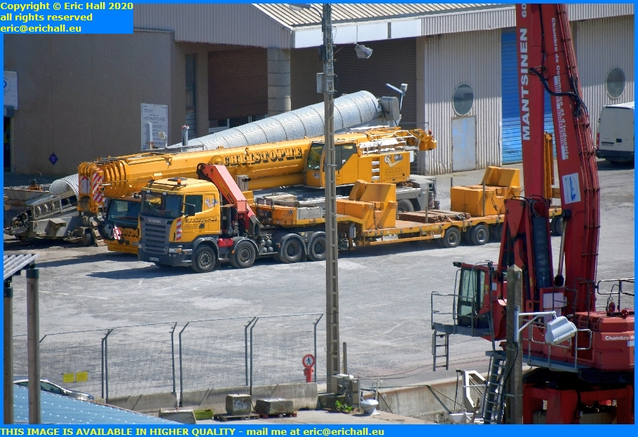heavy duty crane port de granville harbour manche normandy france eric hall