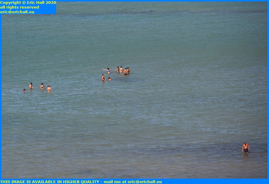 people swimming in water plat gousset granville manche normandy france eric hall