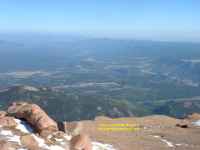 Pike's Peak - view of the plains around Denver