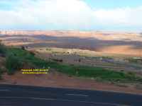 irrigated golf course controversial Glen Canyon Dam Page Arizona showing barren agricultural land farmed by native Americans