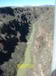 Rio Grande river 560 feet below the Rio Grande Gorge Bridge Highway 64 near Taos New Mexico