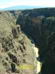 Rio Grande river 560 feet below the Rio Grande Gorge Bridge Highway 64 near Taos New Mexico