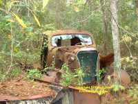 abandoned old 1930s Chevrolet van Roanoke Island