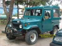 Ockracoke Island Outer Banks North Carolina USA Toyota 4 wheel drive 4x4 with interesting tow hitch and winch