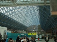roof overhead largest covered enclosure single span st pancras railway station England January 2007 copyright free photo royalty free photo