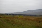 diesel locomotive hauling electric train ribblehead viaduct leeds settle carlisle midland railway north yorkshire moors avril april 2007 copyright free photo royalty free photo