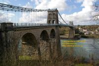 menai bridge Pont Grog y Borth  strait bangor anglesey ynys mon north wales april 2008 avril copyright free photo royalty free photo