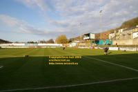 open end, away side, television gantry, bangor city football ground farrar road wales april 2008 copyright free photo royalty free photo