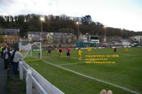 defence clear cross bangor city rhyl football ground farrar road wales 15 april 2008 copyright free photo royalty free photo