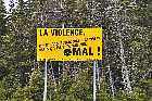 violence sign Riviere-St-Jean highway 138 route des baleines gulf st lawrence north shore quebec canada mai may 2012