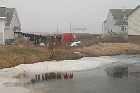 lower north shore gulf of st lawrence washing hanging out in ice fog harrington harbour quebec canada  mai may 2012