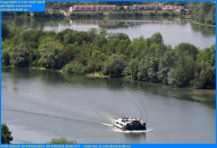 pleasure boat on river seine chateau gaillard les andelys 27700 eure france eric hall