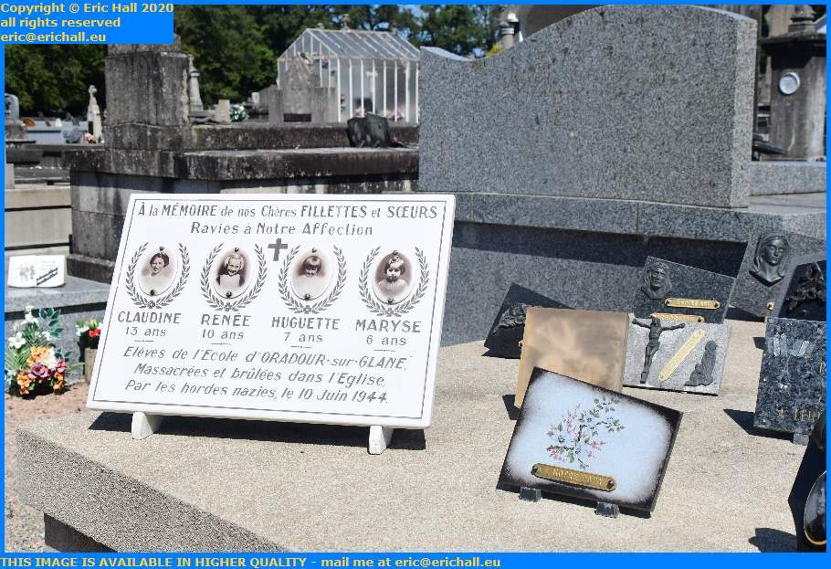 memorial in cemetery oradour sur glane 87520 haute vienne france eric hall