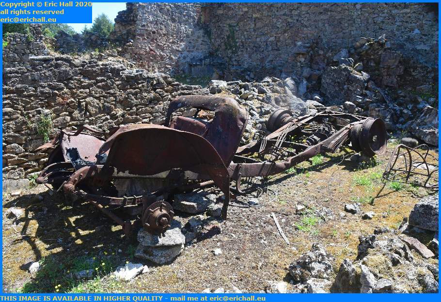 burnt out lorry unknown make and model near grange laudy oradour sur glane 87520 haute vienne france eric hall