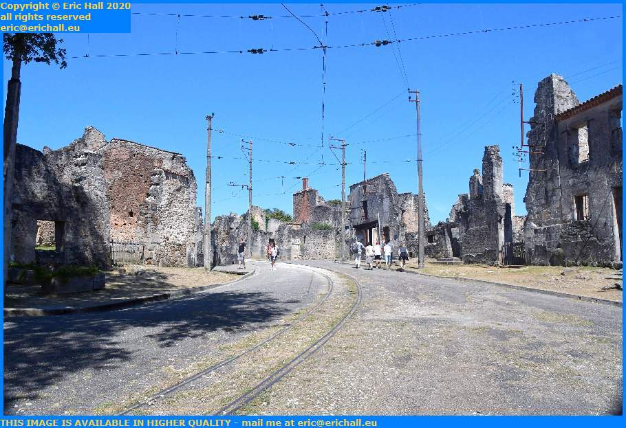 tramway from limoges near church looking towards javerdat oradour sur glane 87520 haute vienne france eric hall