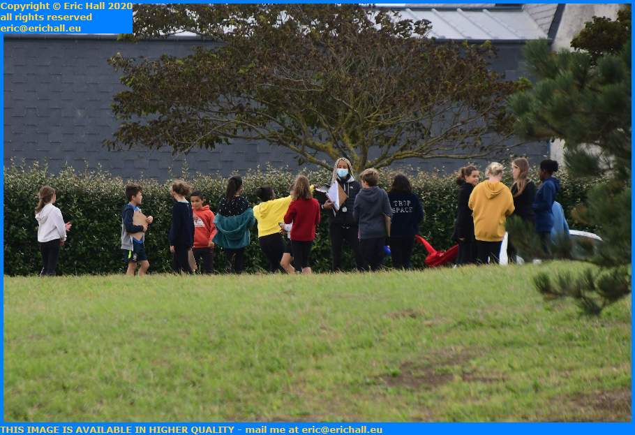 Children No Face Masks Pointe Du Roc Granville Manche Normandy France Eric Hall