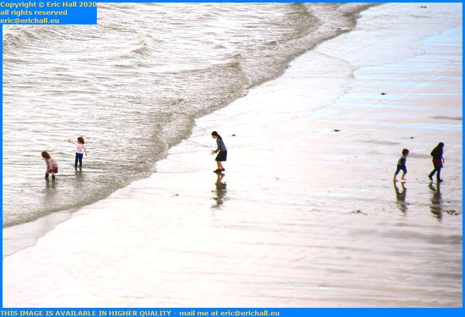 Kids Playing In Sea On Beach Plat Gousset Granville Manche Normandy France Eric Hall
