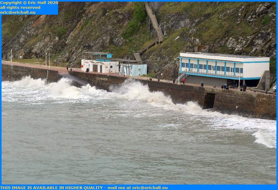 waves on promenade plat gousset Granville Manche Normandy France Eric Hall