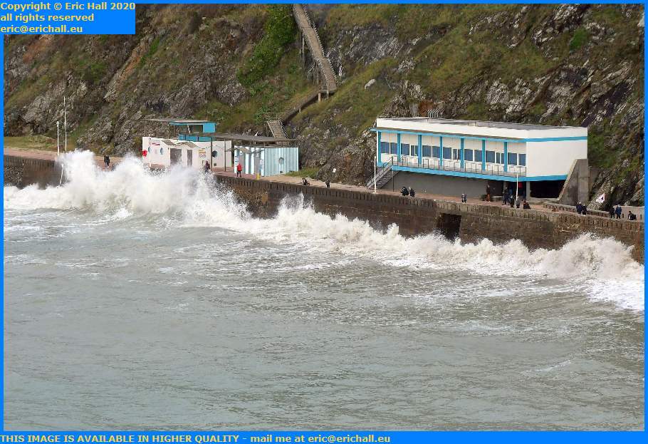 waves on promenade plat gousset Granville Manche Normandy France Eric Hall