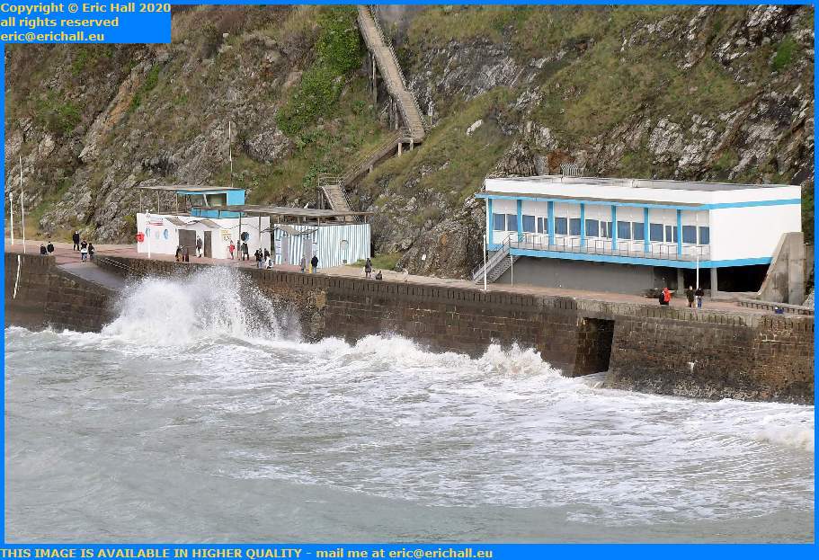waves on promenade plat gousset Granville Manche Normandy France Eric Hall