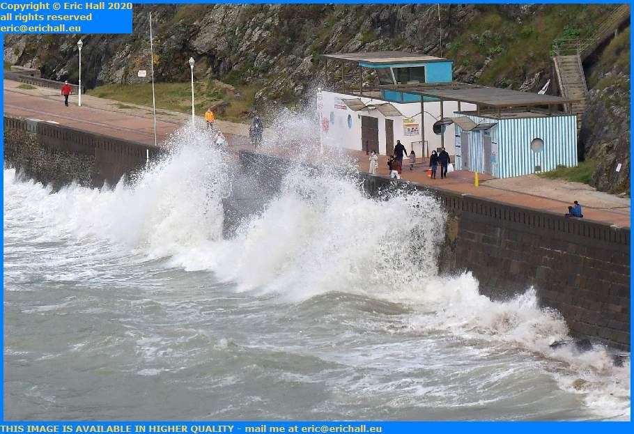 waves on promenade plat gousset Granville Manche Normandy France Eric Hall