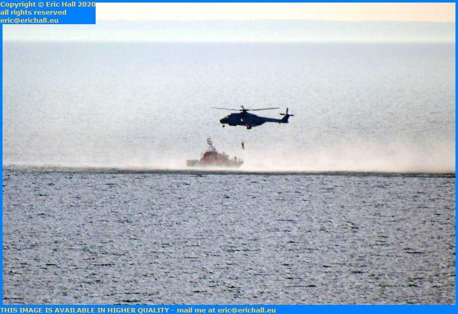 helicopter air sea rescue notre dame de cap lihou baie de mont st michel Granville Manche Normandy France Eric Hall