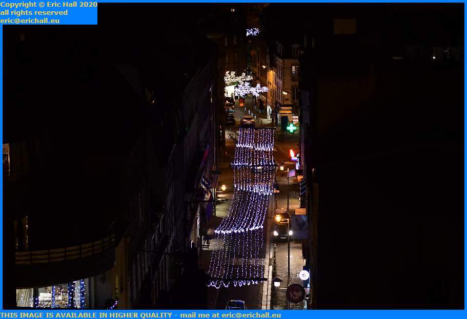 christmas lights rue paul poirier Granville Manche Normandy France Eric Hall