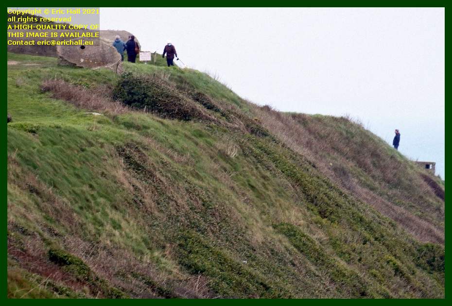 people on atlantic wall fortifications pointe du roc Granville Manche Normandy France Eric Hall