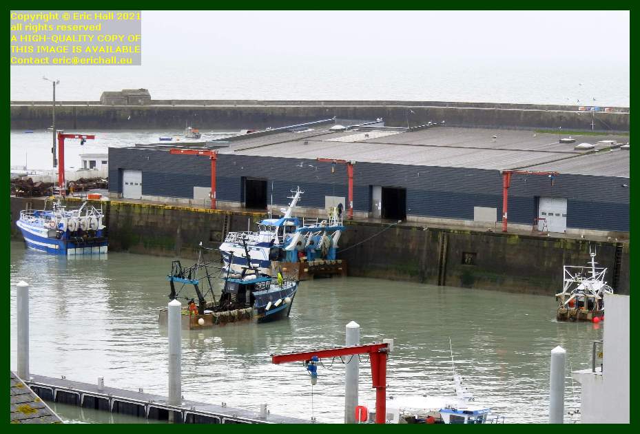 trawlers unloading fish processing plant port de Granville harbour Manche Normandy France Eric Hall