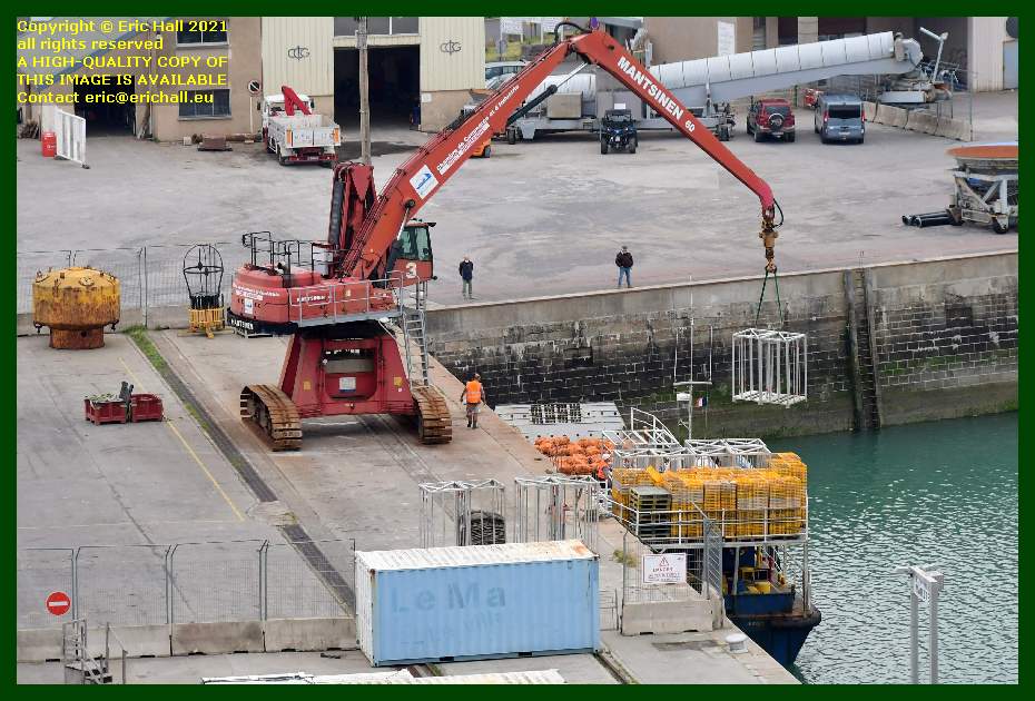 harbour crane loading normandy trader port de Granville harbour france photo Eric Hall June 2021
