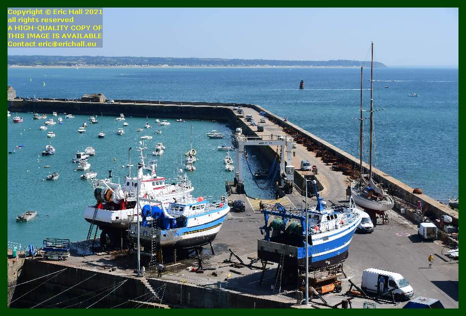 trawler galapagos l'alize 3 yacht rebelle chantier naval port de Granville harbour Manche Normandy France Eric Hall