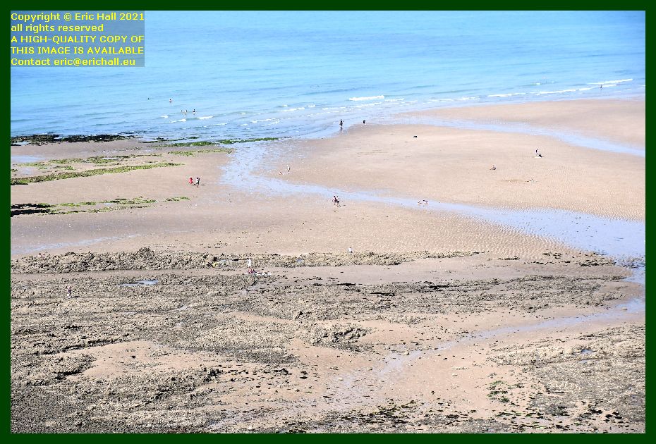 people on beach rue du nord Granville Manche Normandy france photo Eric Hall august 2021